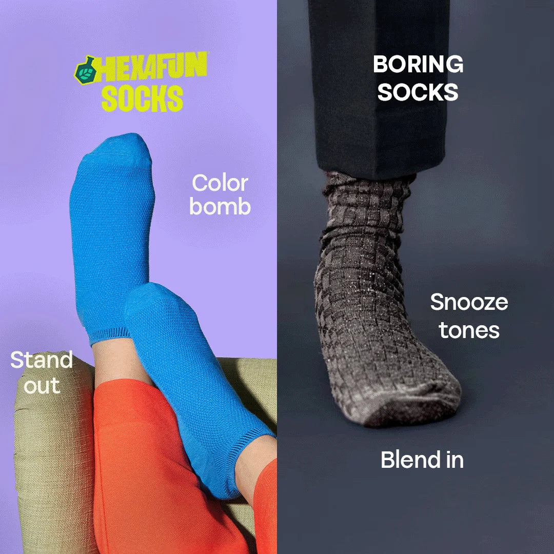 Feeling Blue! Unisex Socks, 100% Organic Cotton, Ankle Length, Pack of 2