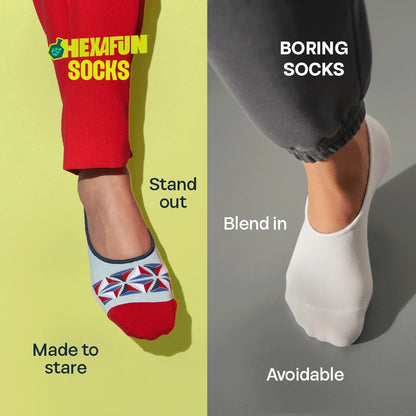 Art-Attacks! Unisex Socks, 100% Organic Cotton, No Show, Pack of 2