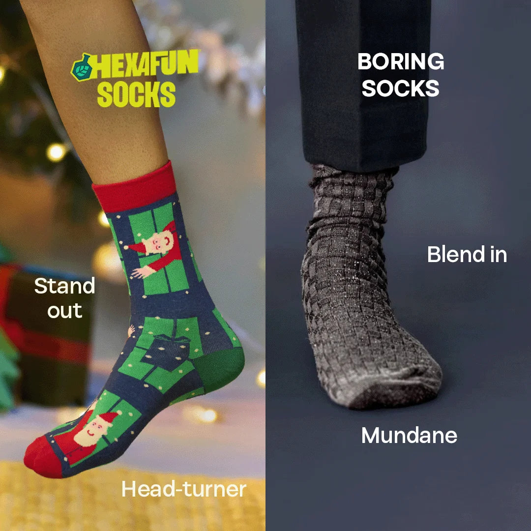 Cozy Holiday! Unisex Socks, 100% Organic Cotton, Crew Length, Pack of 2