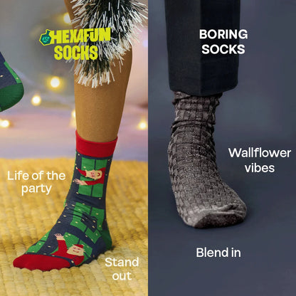 X'mas-Duo! Unisex Socks, 100% Organic Cotton, Crew Length, Pack of 2