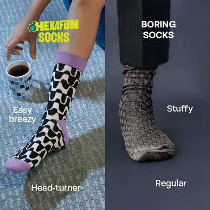 Geo-mazing! Unisex Socks, 100% Bamboo, Crew Length, Pack of 2