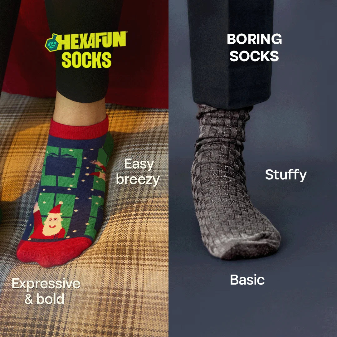 Xmas Duo! Unisex Socks, 100% Organic Cotton, Ankle Length, Pack of 2