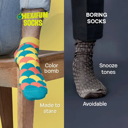 Out Of The Shape! Unisex Socks, 100% Organic Cotton, Ankle Length, Pack of 2