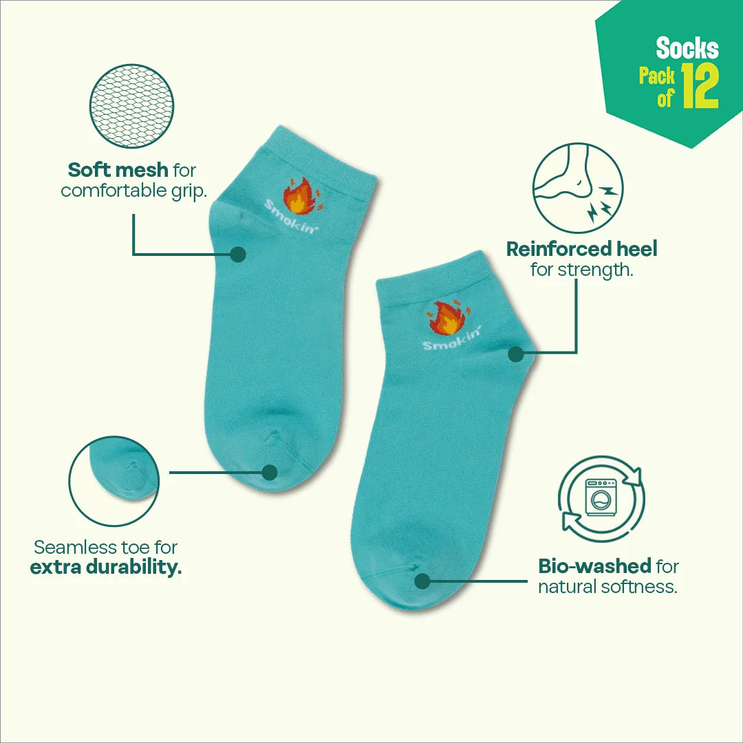 Drama Series! Unisex Socks, 100% Organic Cotton, High Ankle Length, Pack of 12