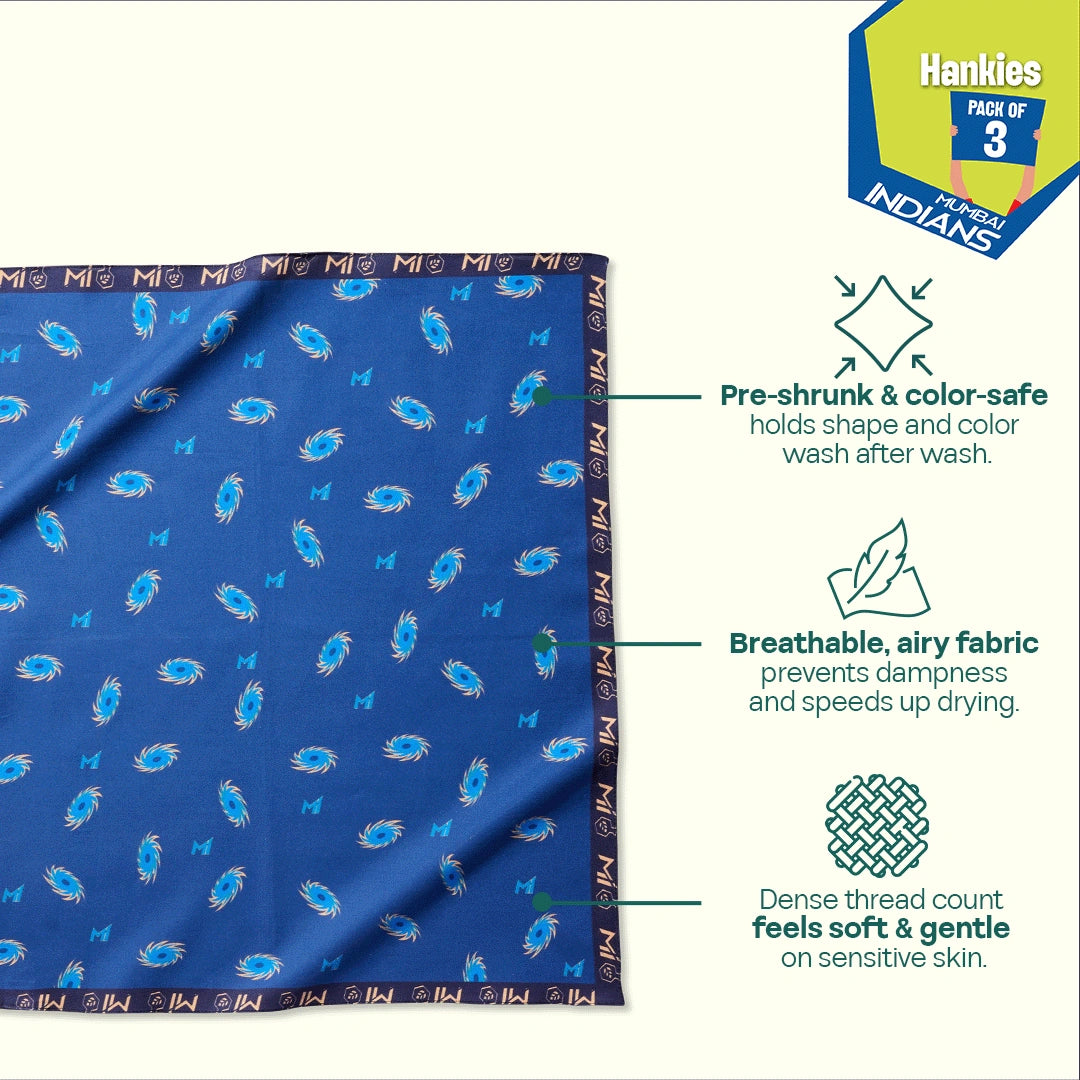 Aamchi Paltan! 100% Organic Cotton, Unisex Hankies, Pack of 3