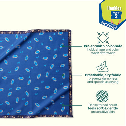 Aamchi Paltan! 100% Organic Cotton, Unisex Hankies, Pack of 3