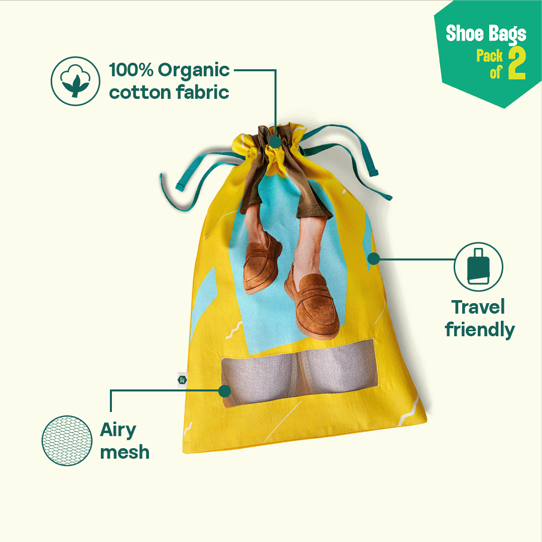 Boot-camp! Shoe Bags, 100% Organic Cotton, Pack of 2