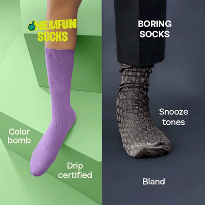 Color Me Cray! Unisex Socks, 100% Organic Cotton, Crew Length, Pack of 5