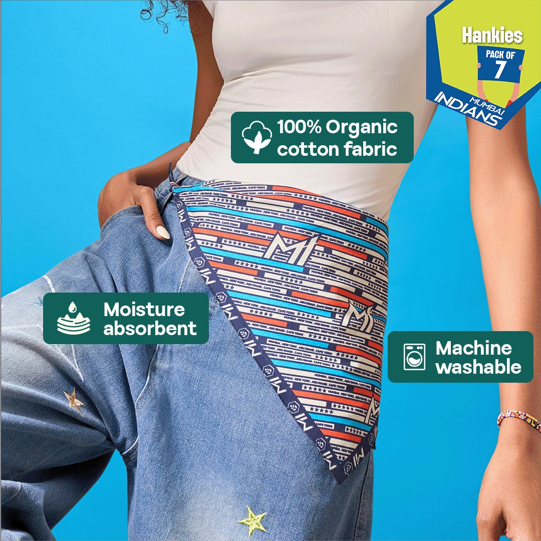 Match Day Mood! 100% Organic Cotton, Unisex Hankies, Pack of 7