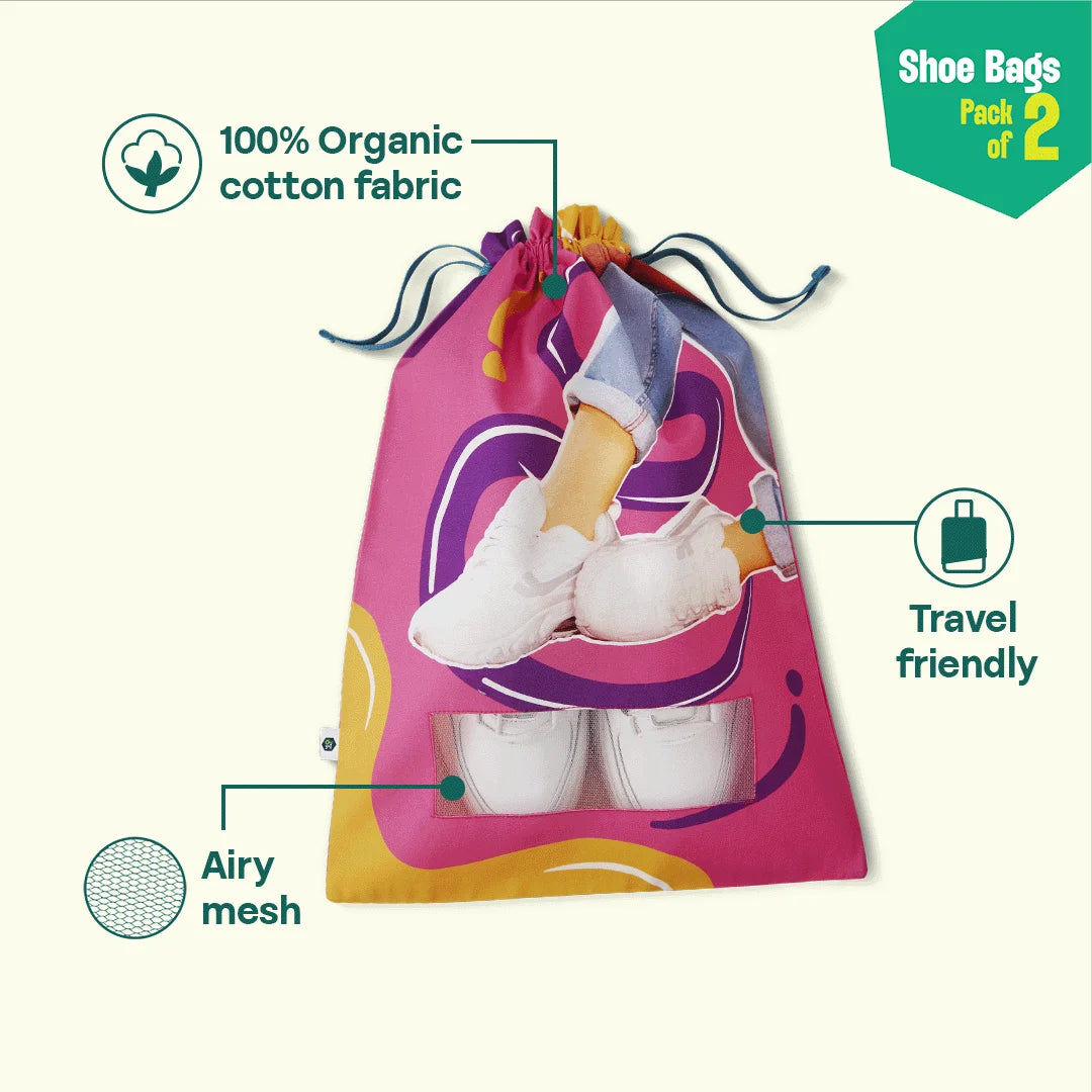Walkie-Talkies! Shoe Bags, 100% Organic Cotton, Pack of 2