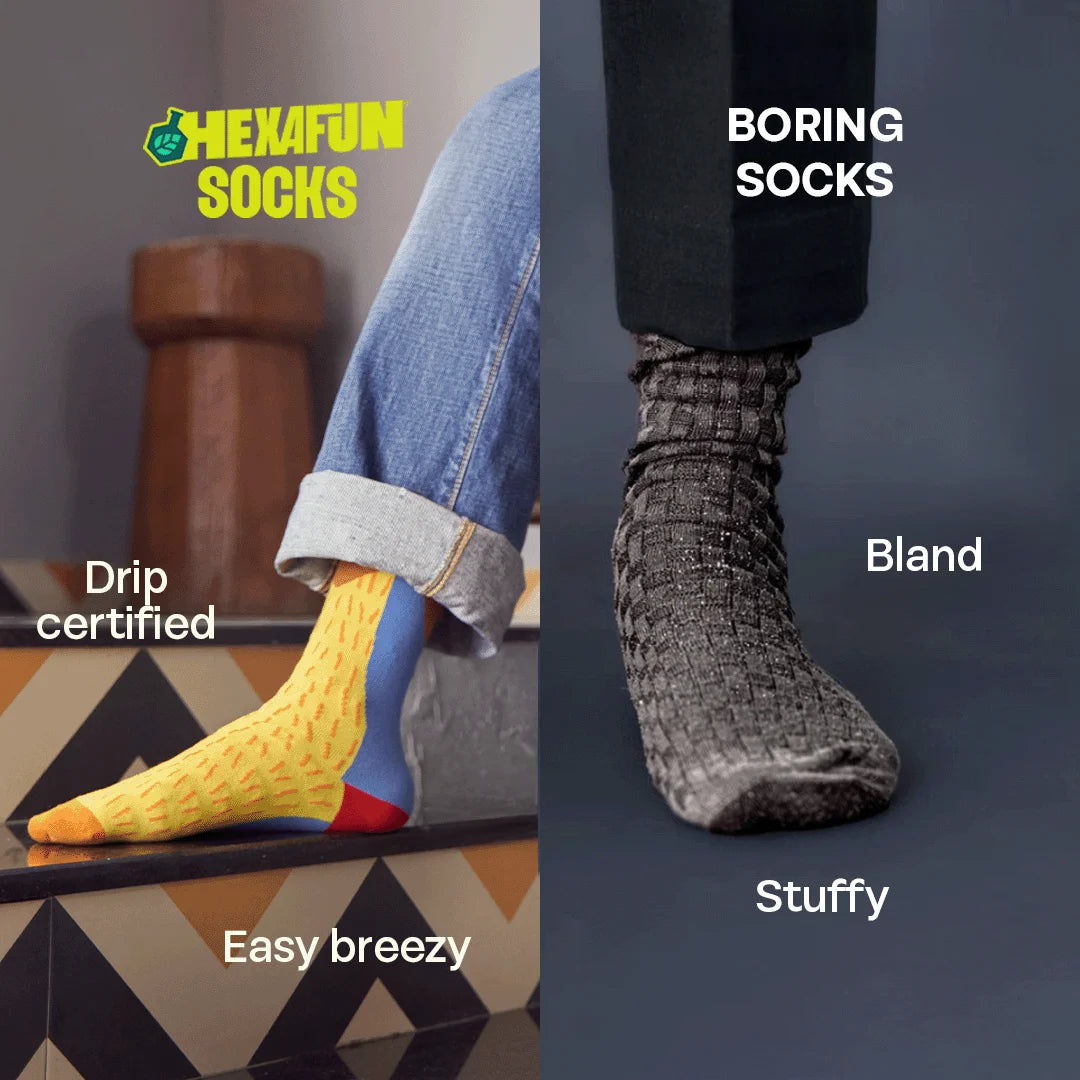 Yellow Dear! Unisex Socks, 100% Organic Cotton, Crew Length, Pack of 2