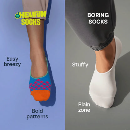 Stenciled! Unisex Socks, 100% Organic Cotton, No Show, Pack of 2