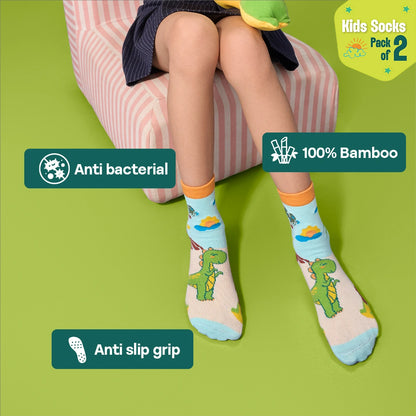 Dragon Tales! Unisex Kid's Socks, 100% Bamboo, Crew Length, Pack of 3