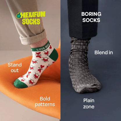 Finding Love! Unisex Socks, 100% Organic Cotton, Ankle Length, Pack of 2