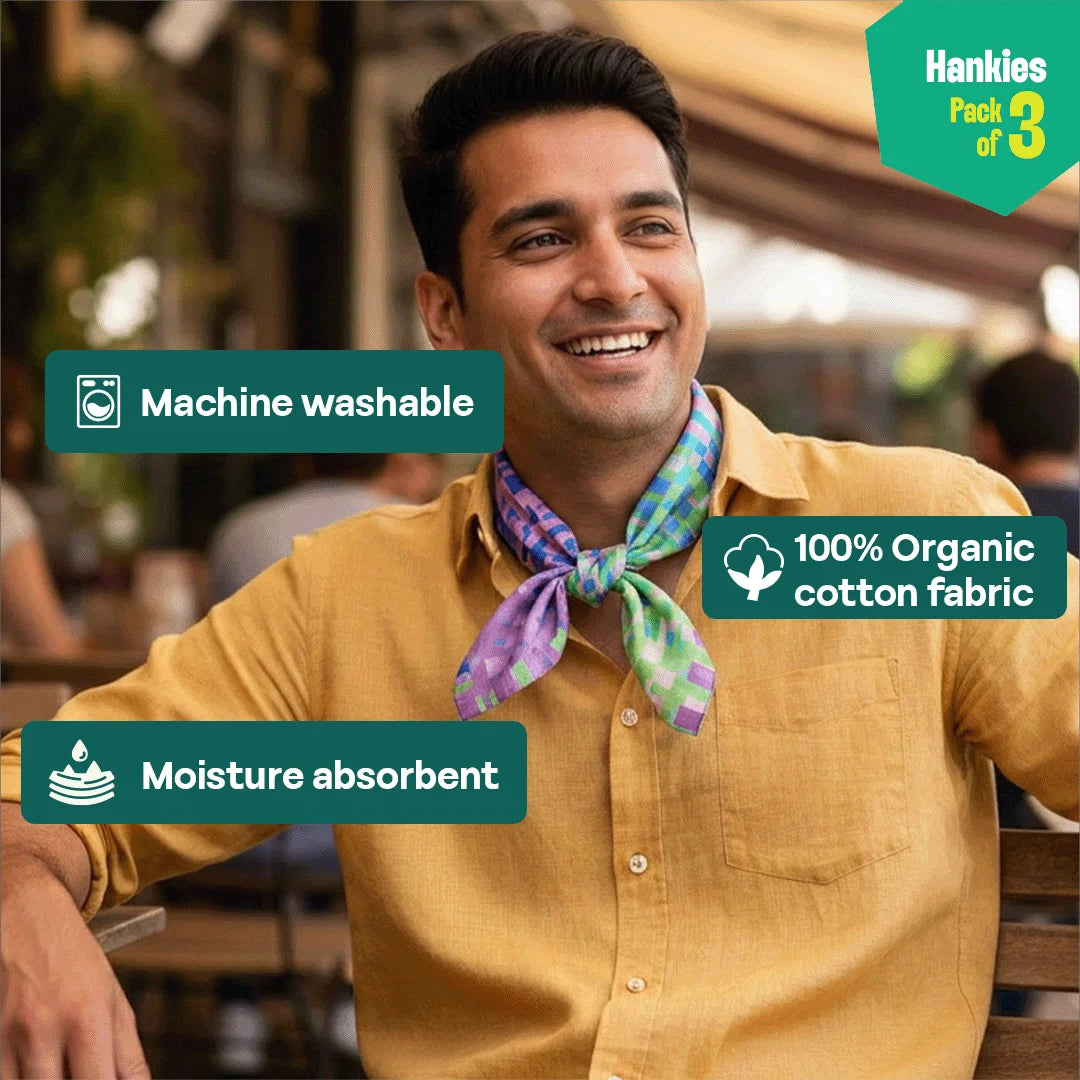 System Crash! Unisex Hankies, 100% Organic Cotton, Pack of 3