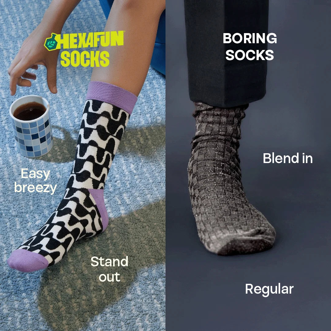 Pattern Play! Unisex Socks, 100% Bamboo, Crew Length, Pack of 2