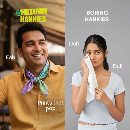 Digital Detox! Unisex Hankies, 100% Organic Cotton, Pack of 7