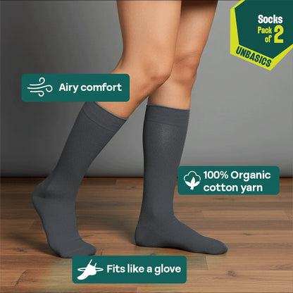 Earthbound! Unisex Socks, 100% Organic Cotton, Crew Length, Pack of 2