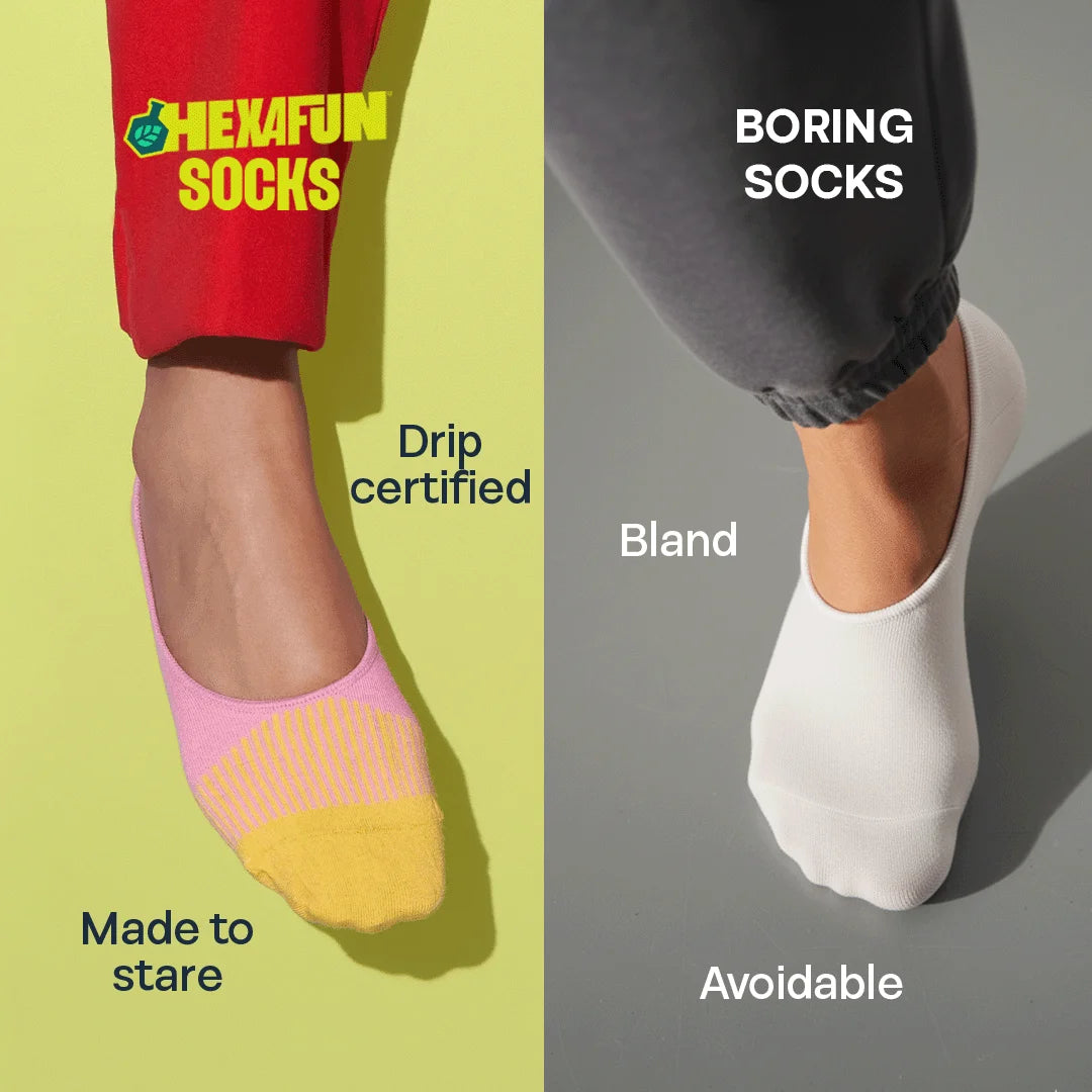 Between The Lines! Unisex Socks, 100% Organic Cotton, No Show, Pack of 2