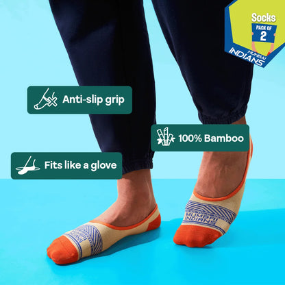 MI Maniac! Unisex Socks, 100% Bamboo, No Show, Pack of 2