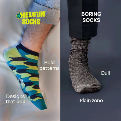 Geometry Class! Unisex Socks, 100% Organic Cotton, Ankle Length, Pack of 5