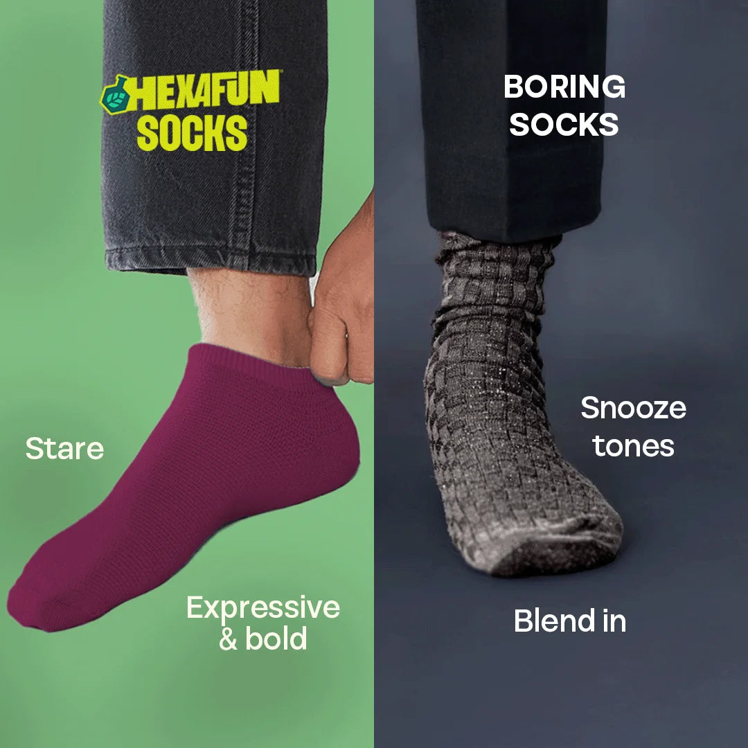 Vivid Fusion! Unisex Socks, 100% Organic Cotton, Ankle Length, Pack of 2