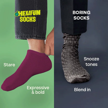 Vivid Fusion! Unisex Socks, 100% Organic Cotton, Ankle Length, Pack of 2