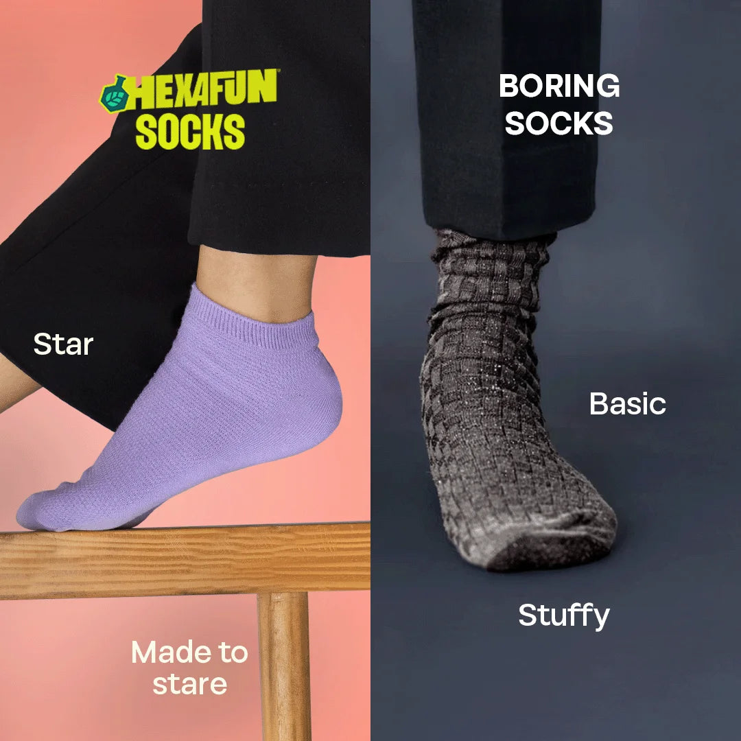 Color Me Cray! Unisex Socks, 100% Organic Cotton, Ankle Length, Pack of 5