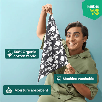 Black Magic! Unisex Hankies, 100% Organic Cotton, Pack of 3