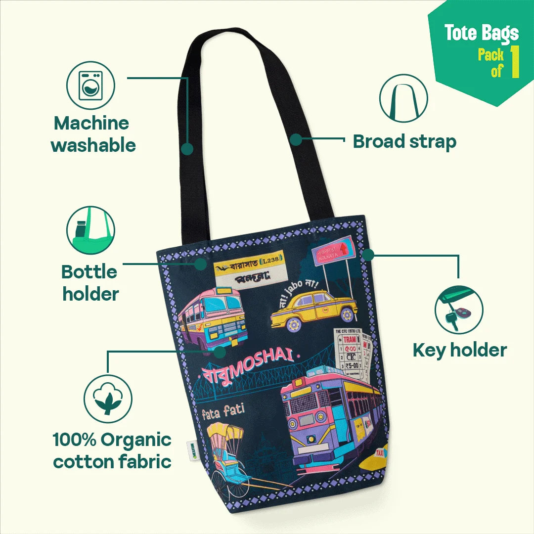 Bong Vibe Loading! Canvas Tote Bag, 100% Organic Cotton, Pack of 1