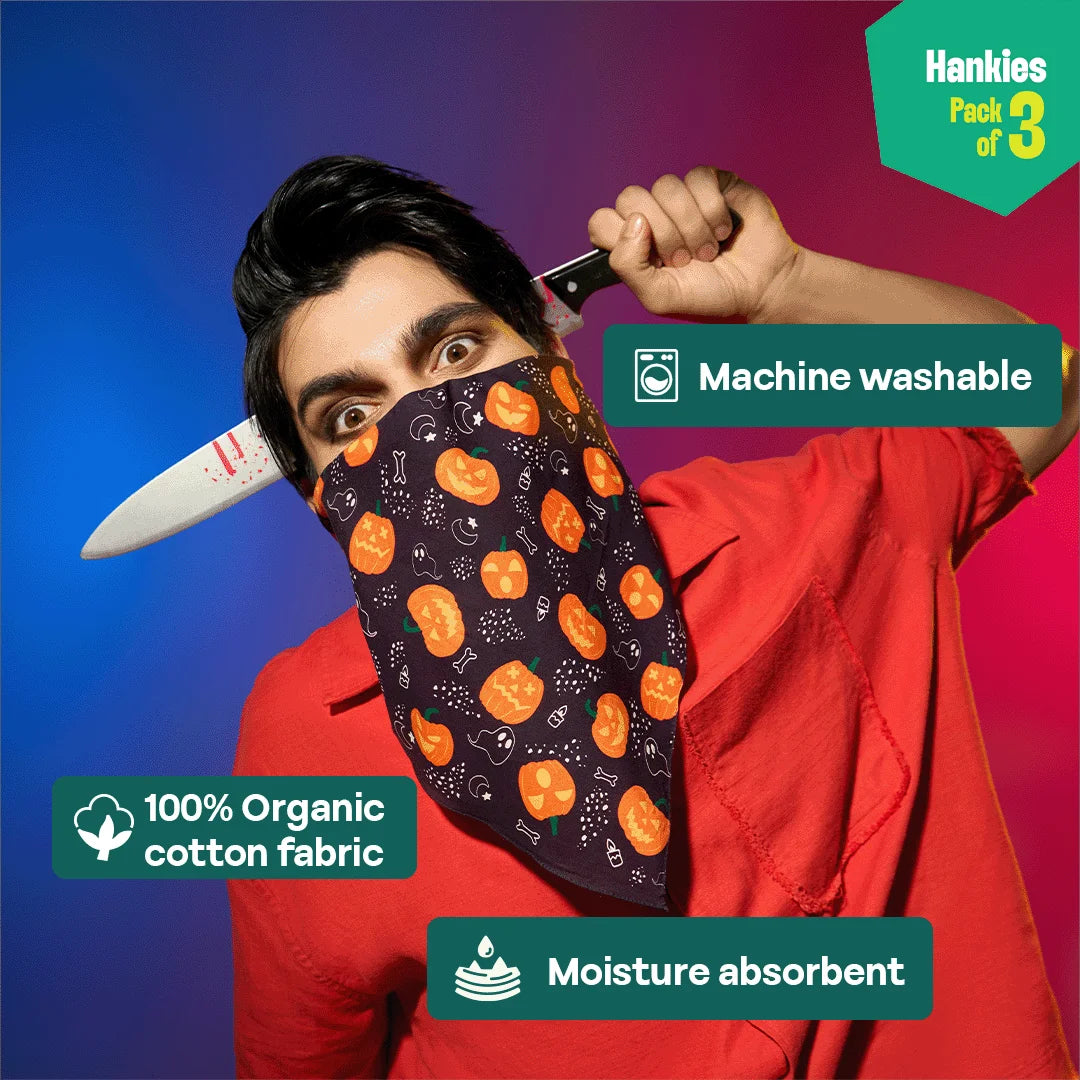 Hocus Pocus! Unisex Hankies, 100% Organic Cotton, Pack of 3