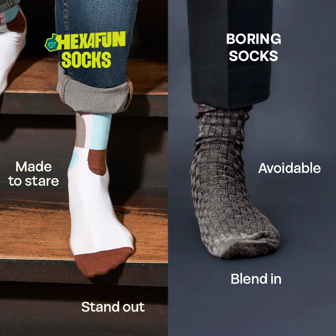 Color Punch! Unisex Socks, 100% Organic Cotton, Crew Length, Pack of 5