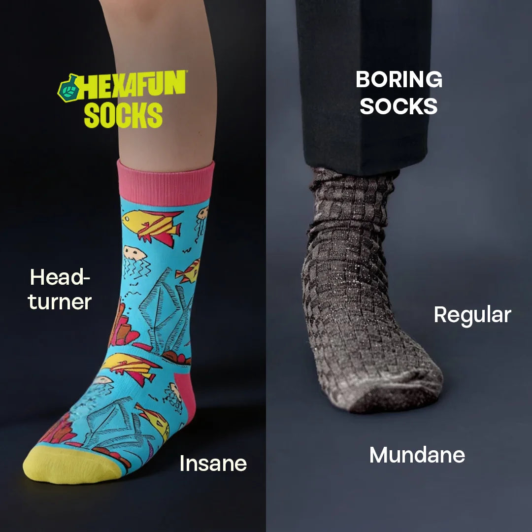 Aqua-world! Unisex Socks, 100% Bamboo, Crew Length, Pack of 2