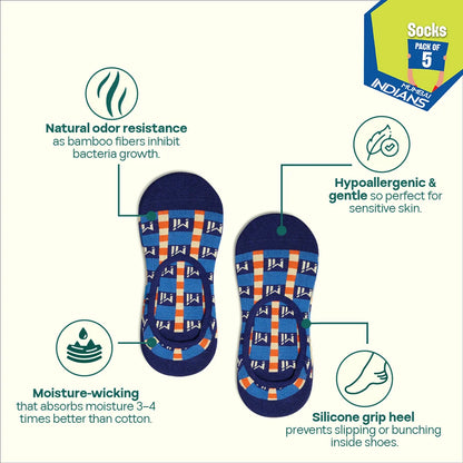 House Of Champions! Unisex Socks, 100% Bamboo, No Show, Pack of 5