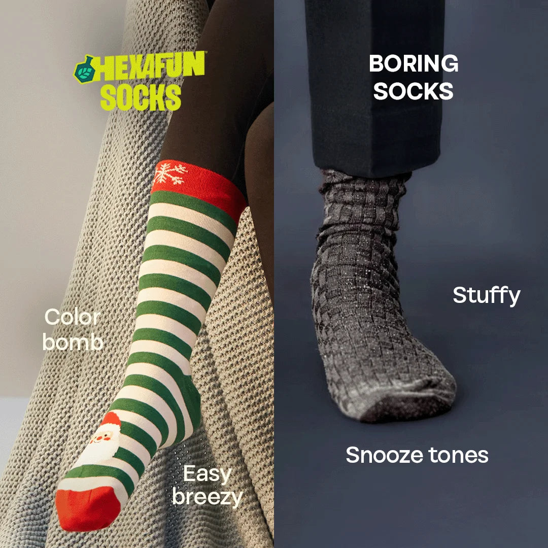 Snow Much Fun! Unisex Socks, 100% Organic Cotton, Crew Length, Pack of 2