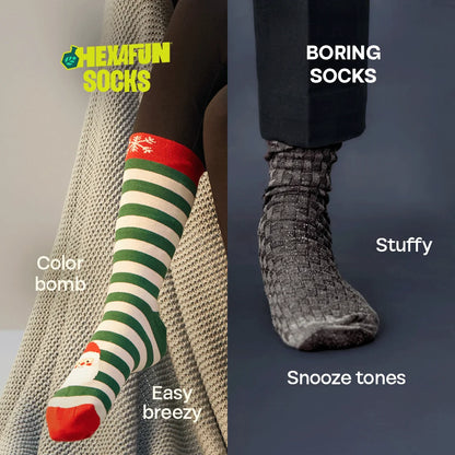 Snow Much Fun! Unisex Socks, 100% Organic Cotton, Crew Length, Pack of 2
