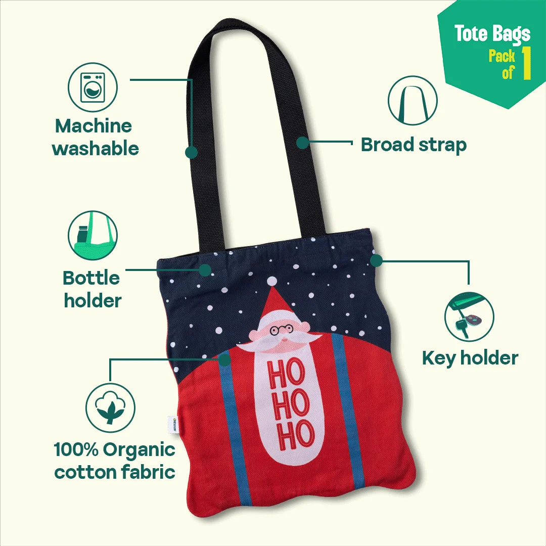 Chill Claus! Canvas Tote Bags, 100% Organic Cotton, Pack of 1