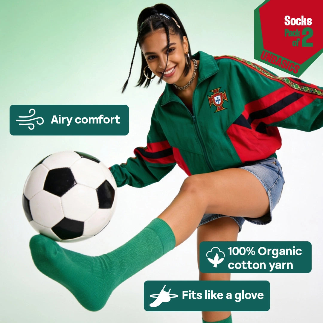 Ronaldo's Realm! Unisex Socks, 100% Organic Cotton, Crew Length, Pack of 2