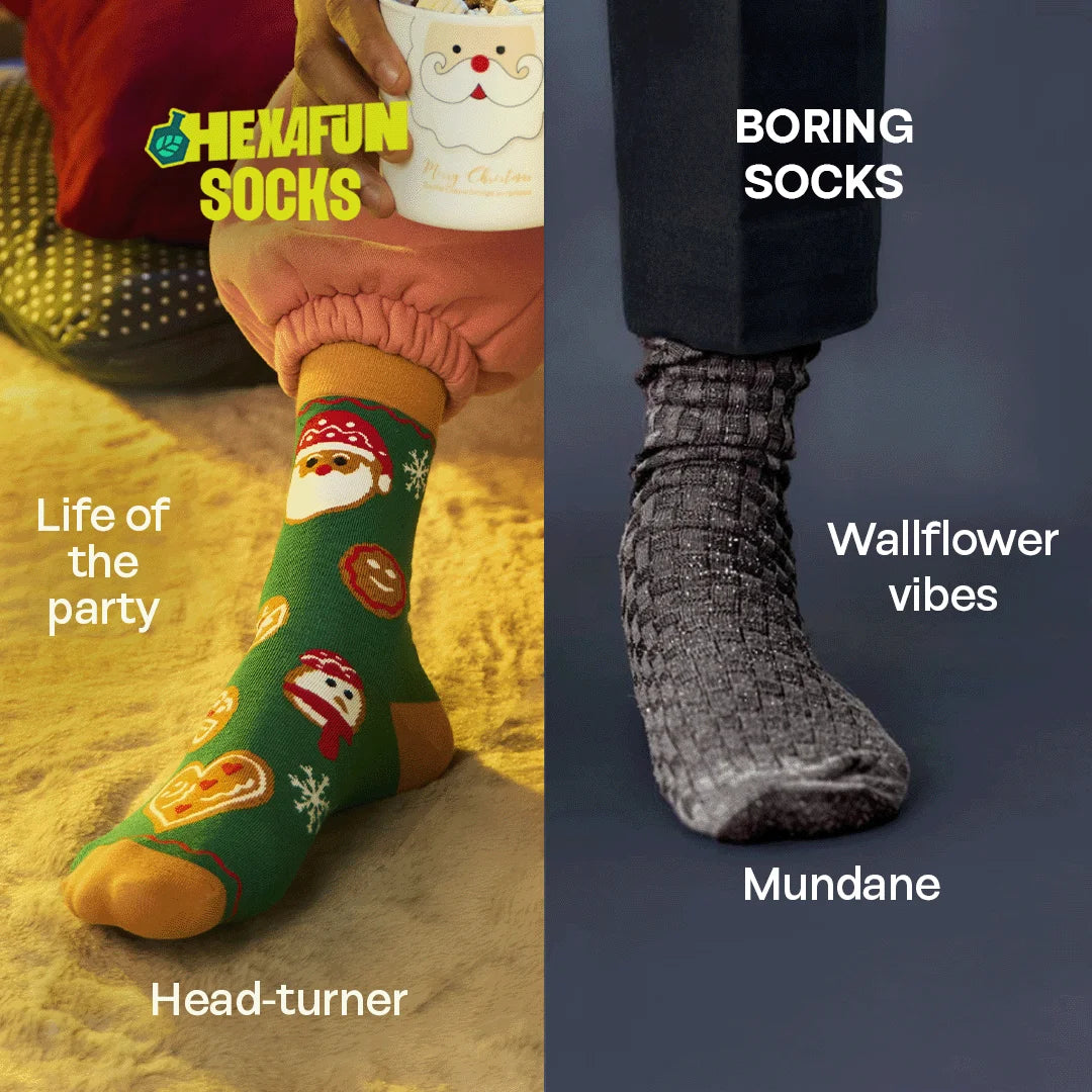 Jingle Fest! Unisex Socks, 100% Organic Cotton, Crew Length, Pack of 2