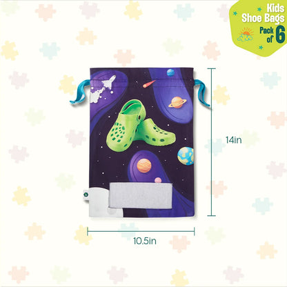 Baby's Day Out! Unisex Kid's Shoe Bags, 100% Organic Cotton, Pack of 6