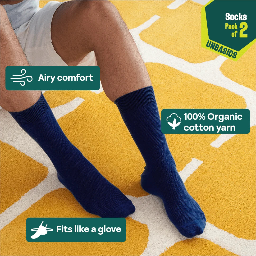 Midnight Mischief! Unisex Socks, 100% Organic Cotton, Crew Length, Pack of 2