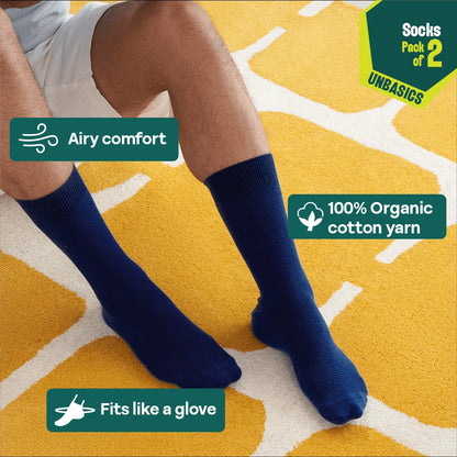 Midnight Mischief! Unisex Socks, 100% Organic Cotton, Crew Length, Pack of 2