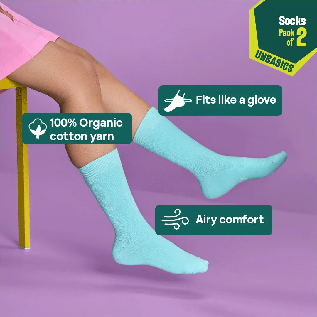 Daydream! Unisex Socks, 100% Organic Cotton, Crew Length, Pack of 2