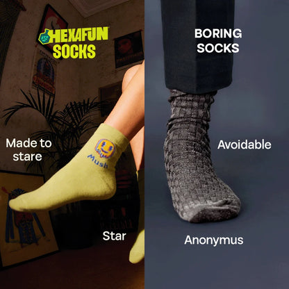 Mood Chart! Unisex Socks, 100% Organic Cotton, High Ankle Length, Pack of 2