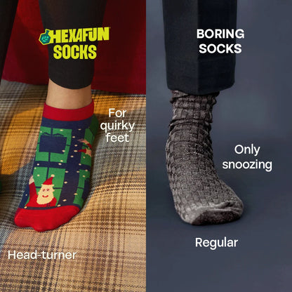 Cozy Holiday! Unisex Socks, 100% Organic Cotton, Ankle Length, Pack of 2