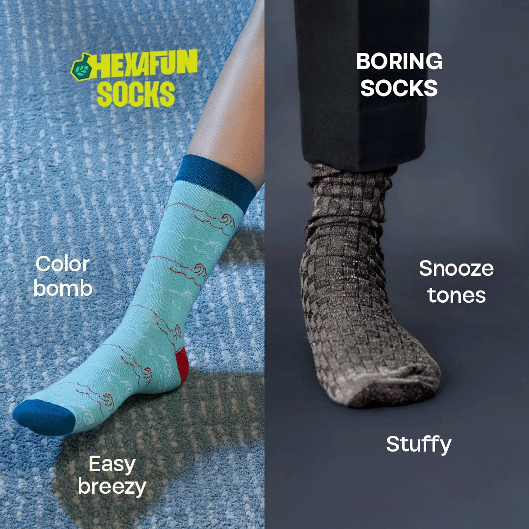 Blue Me Away! Unisex Socks, 100% Organic Cotton, Crew Length, Pack of 2
