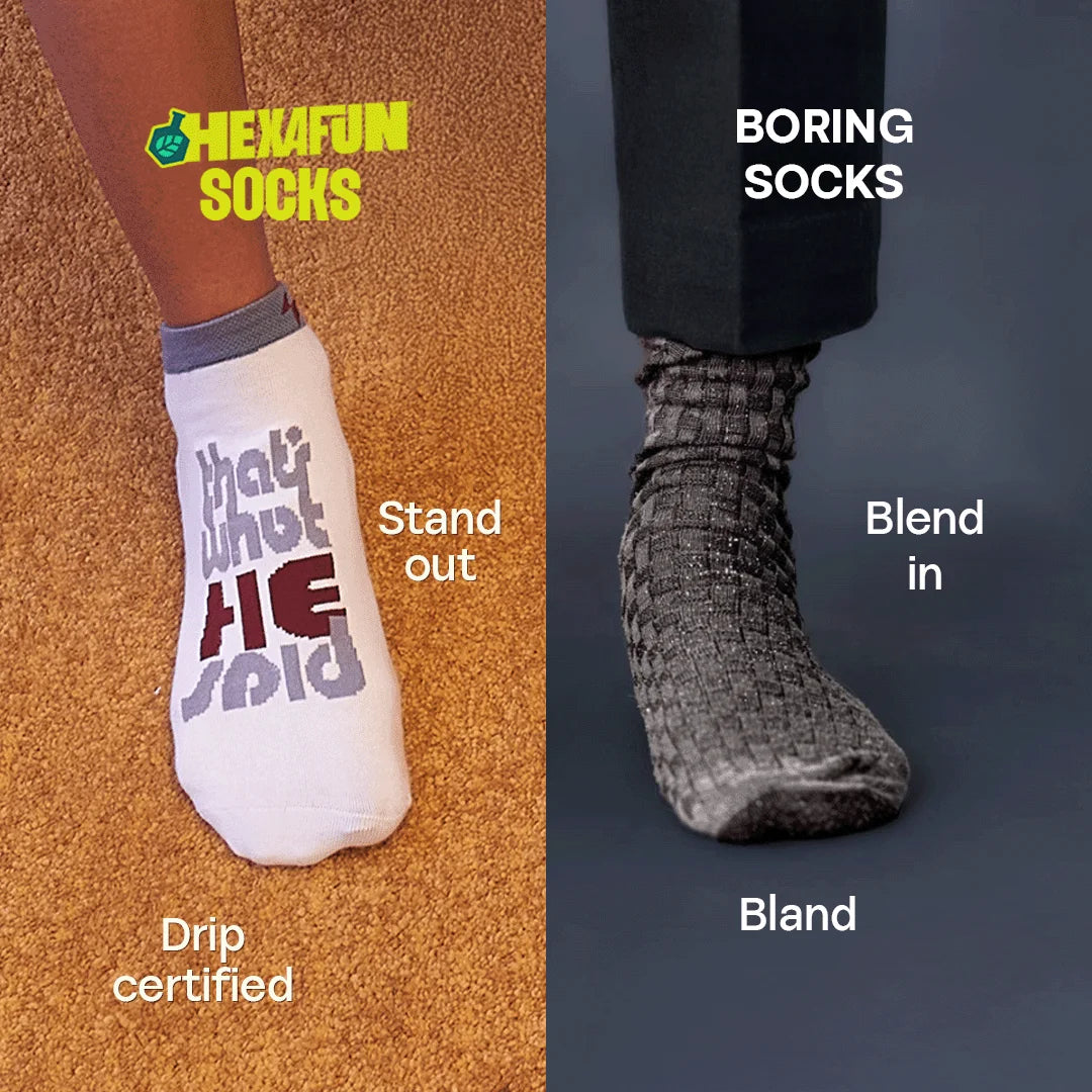 What They Said! Unisex Socks, 100% Organic Cotton, Ankle Length, Pack of 2