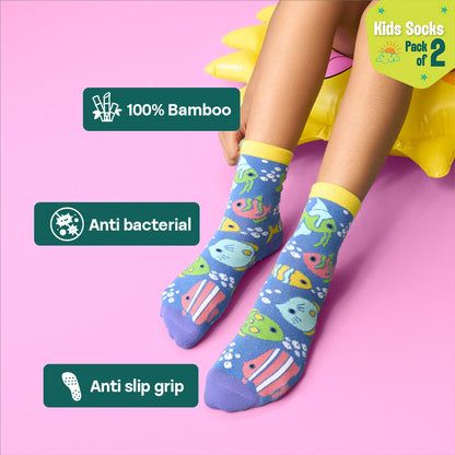 Finding Nemo! Unisex Kid's Socks, 100% Bamboo, Crew Length, Pack of 2