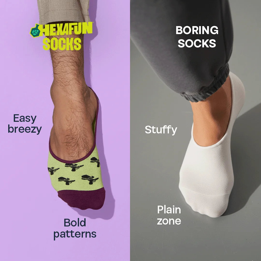 Fun Friday! Unisex Socks, 100% Organic Cotton, No Show, Pack of 2