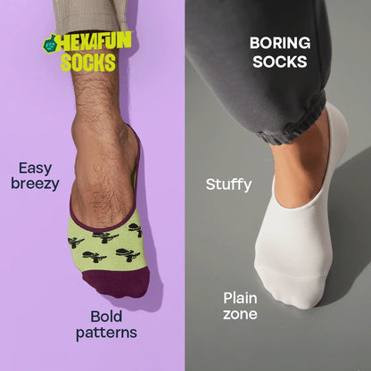 Fun Friday! Unisex Socks, 100% Organic Cotton, No Show, Pack of 2